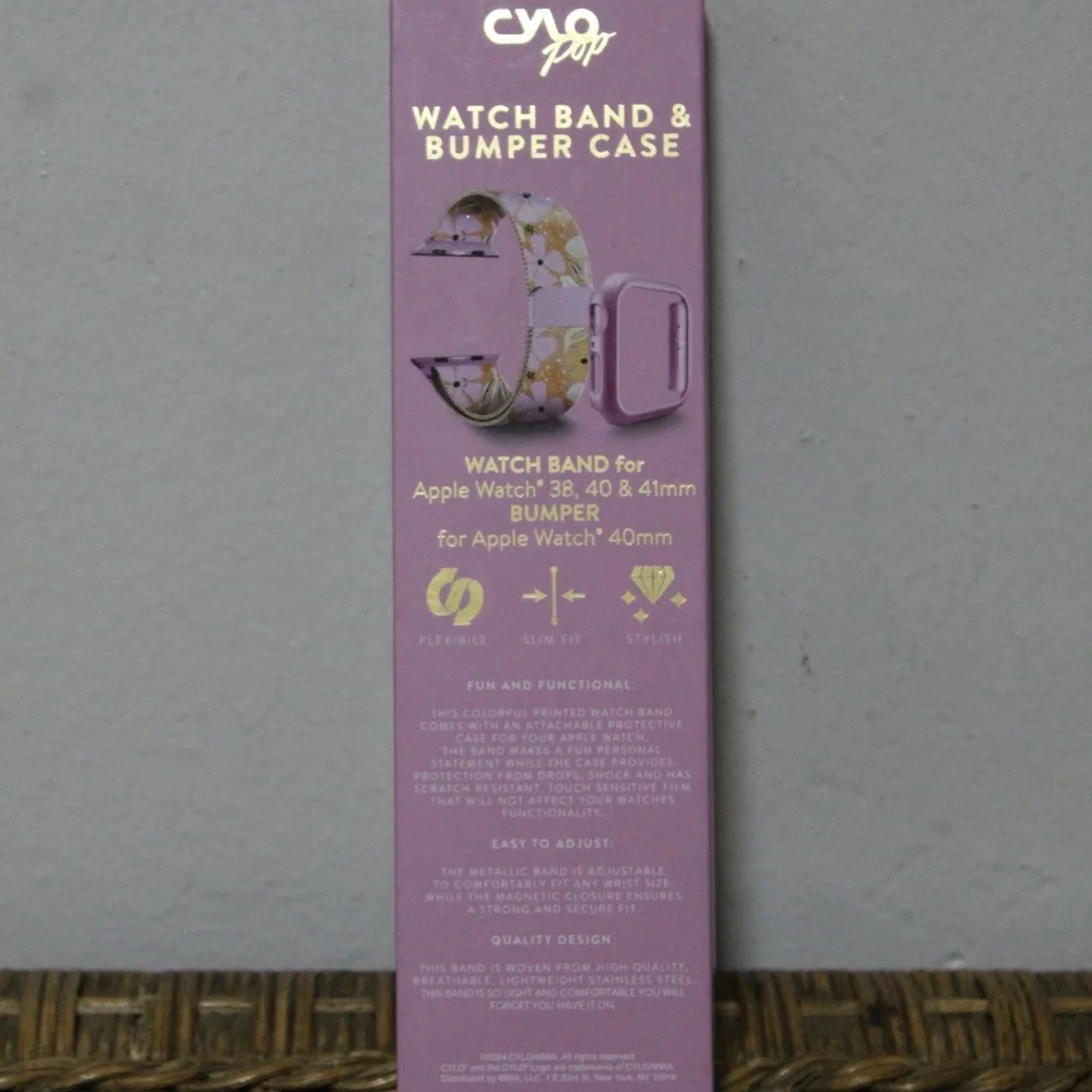Cylo Pop. Metal Mesh Watch Band & Bumper Case. for Apple 41mm. 40mm. 38mm.